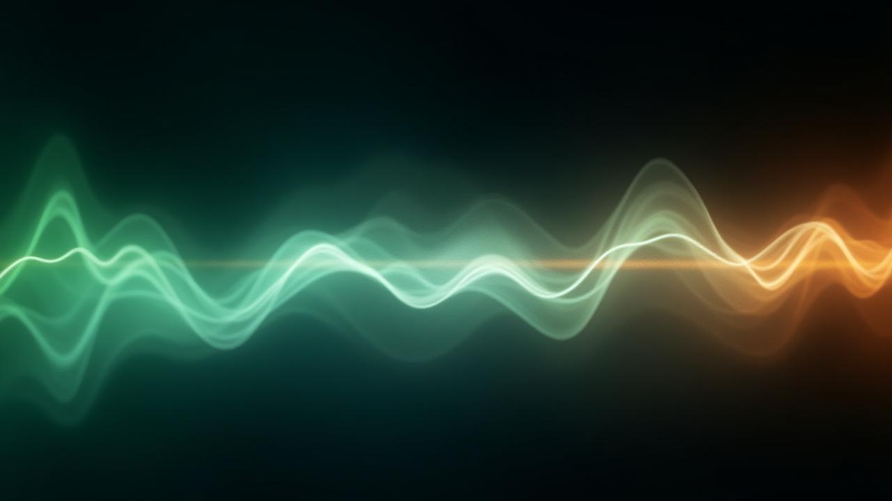 Abstract sound wave visualizer responding to calming ambient sound